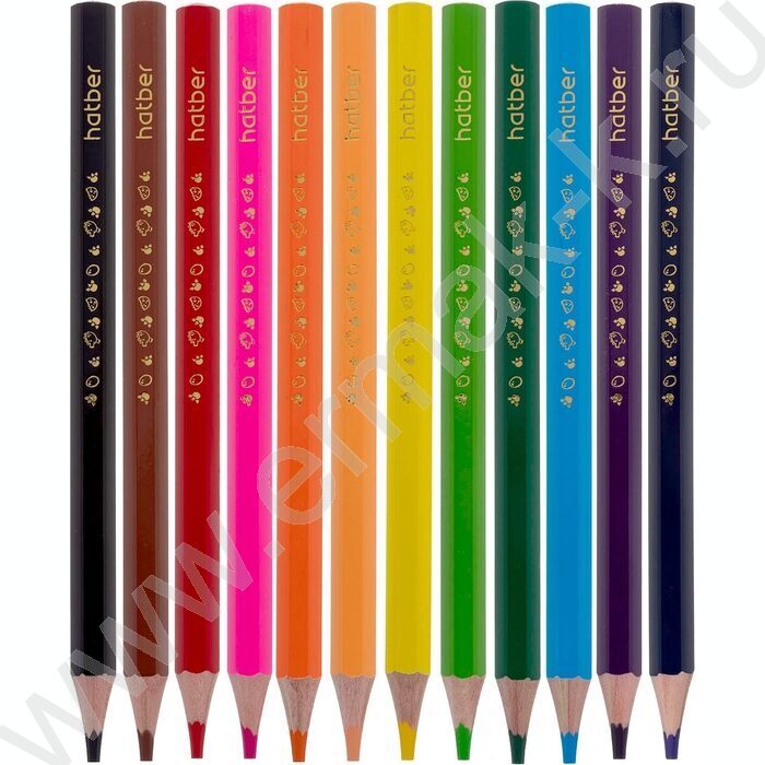 Карандаши  12цв Jumbo /утолщенные /шестигранные /+точилка /карт. кор. | Фото 4