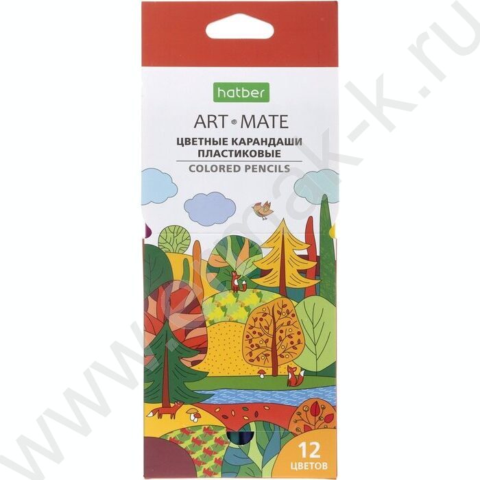 Карандаши пластиковые 12цв Art-Mate /карт. короб. с европодвесом | Фото 1