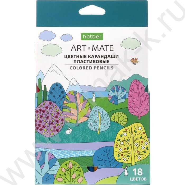 Карандаши пластиковые 18цв Art-Mate /карт. короб. с европодвесом | Фото 1