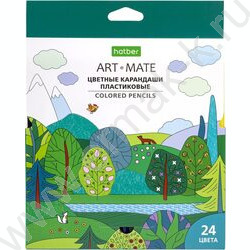 Карандаши пластиковые 24цв Art-Mate /карт. короб. с европодвесом NEW | Фото 1