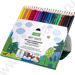 Карандаши пластиковые 24цв Art-Mate /карт. короб. с европодвесом NEW | Фото 2