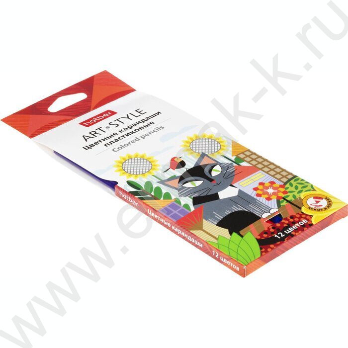 Карандаши пластиковые 12цв Art-Style /карт. короб. с европодвесом | Фото 2