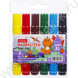 Фломастеры   6цв Jumbo-XL, утолщенный корпус  /блистер с европодвесом NEW | Фото 1