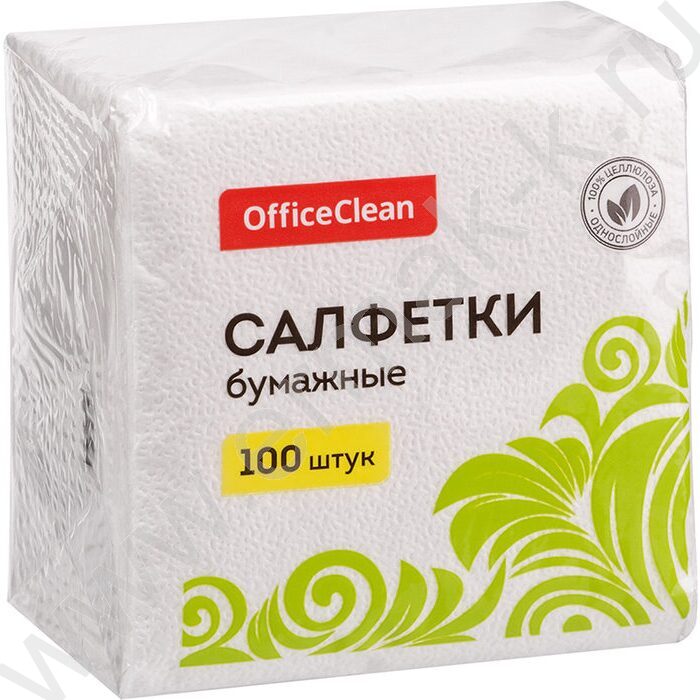 Салфетки 100шт 24*24см белые /1 слойн. | Фото 1