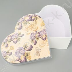 Коробка подарочная 3в1 сердце с прозрачной крышкой, белый 28x25,2x11 / 25,2x23x10 / 23x20,7x8,5с NEW | Фото 3