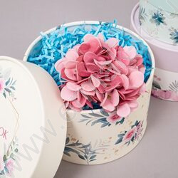 Коробка подарочная 3в1 шайба без окошка, завальц.край, Флора H10хD16 / H9хD14 / H8хD12см NEW | Фото 7