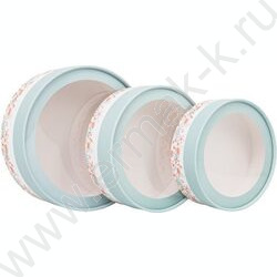 Коробка подарочная 3в1 шайба с окошком, завальц.край, Бирюза H7хD21 / H6хD18 / H5хD16см NEW | Фото 1