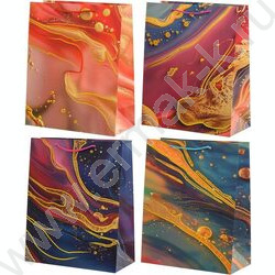 Пакет подарочный бумажный 26*32*12см Галактика /с золотым тиснением /ассорти NEW | Фото 1