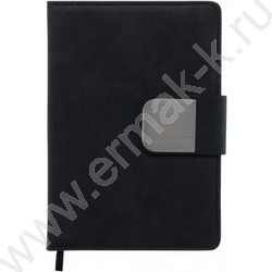 Ежедневник н/дат 14,5*21 116л/кожезаменитель под нубук, черный цвет, металлическая застёжка на м NEW | Фото 2