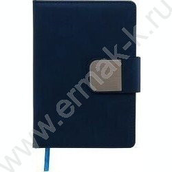 Ежедневник н/дат 14,5*21 116л материал кожезаменитель под нубук, синий цвет, металлическая застё NEW | Фото 2