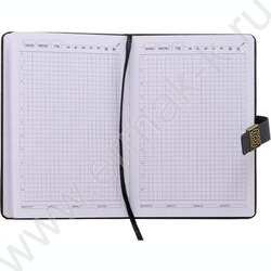 Ежедневник н/дат 14,5*21 116л материал кожезаменитель под нубук, черный цвет, металлическая заст NEW | Фото 2