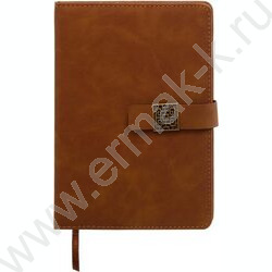 Ежедневник н/дат 14,5*21 116л материал кожезаменитель под нубук, коричневый цвет, металлическая  NEW | Фото 1