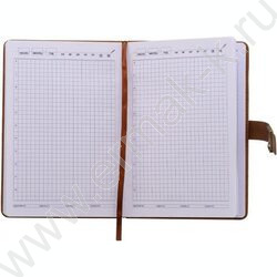 Ежедневник н/дат 14,5*21 116л материал кожезаменитель под нубук, коричневый цвет, металлическая  NEW | Фото 2