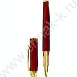 Ручка шар метал пов.мех. 2шт/объёмный красный корпус с элементами золота; цвет чернил-синий; под NEW | Фото 2