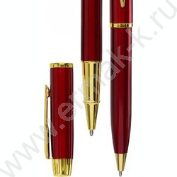Ручка шар метал пов.мех. 2шт/объёмный красный корпус с элементами золота; цвет чернил-синий; под NEW | Фото 3