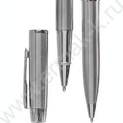 Ручка шар метал пов.мех. 2шт/объёмный серебристый корпус,цвет чернил-синий; подарочный футляр NEW | Фото 3