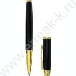 Ручка шар метал объёмный черный корпус с элементами золота; цвет чернил-синий,подарочный футляр+ NEW | Фото 1