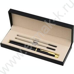 Ручка шар метал объёмный черный корпус с элементами золота; цвет чернил-синий,подарочный футляр+ NEW | Фото 3