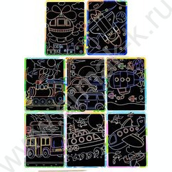 Набор д/творчества Гравюра 13,5*19см 8л. с контуром, деревянная палочка в комплекте,блистер NEW | Фото 2