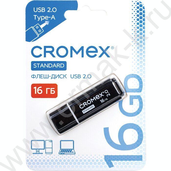 Съемный носитель информации 16GB USB Flash Drive <USB 2.0> черный "Standard" | Фото 3