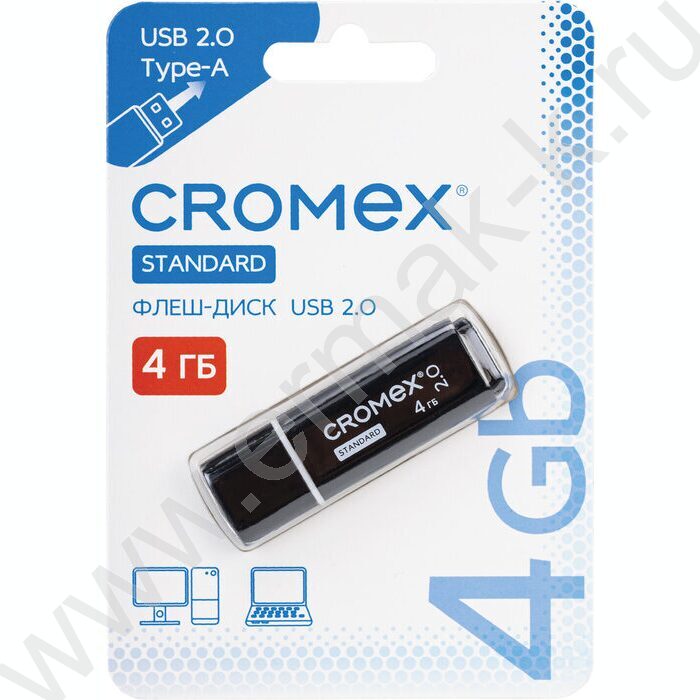Съемный носитель информации  4GB USB Flash Drive <USB 2.0> черный "Standard" | Фото 3