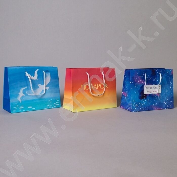 Пакет подарочный бумажный 23*18см Общий микс | Фото 2