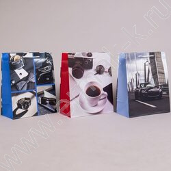 Пакет подарочный бумажный 26*32см Мужской микс NEW | Фото 2