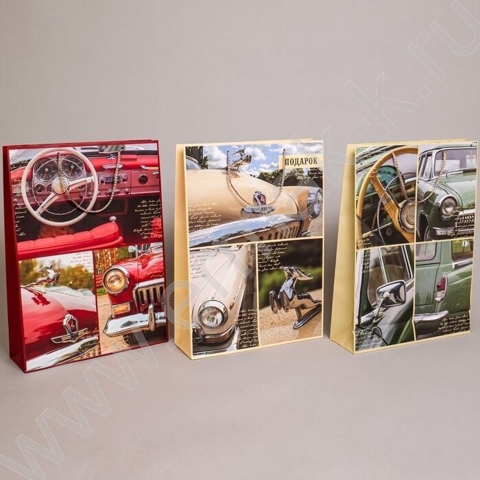 Пакет подарочный бумажный 33*45см Мужской микс | Фото 2