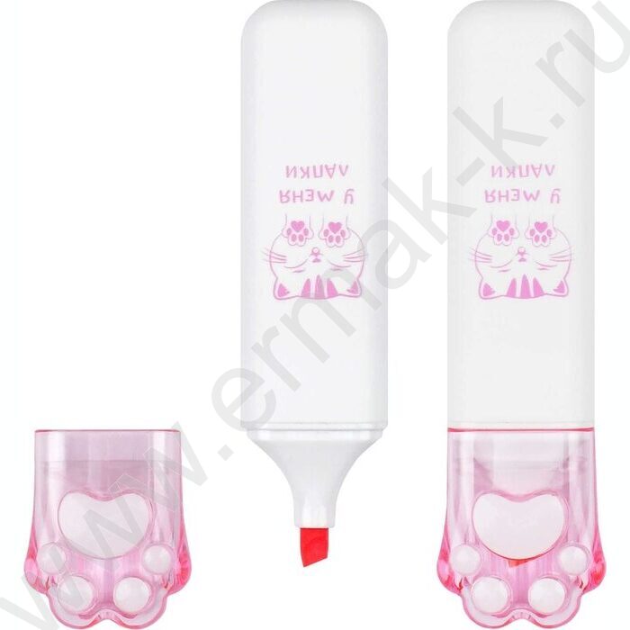 Текстовыделитель /ассорти/ косой Пушистые лапки /софт-тач покрытие,бокс 12шт NEW | Фото 2