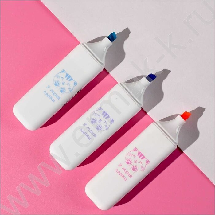 Текстовыделитель /ассорти/ косой Пушистые лапки /софт-тач покрытие,бокс 12шт NEW | Фото 7