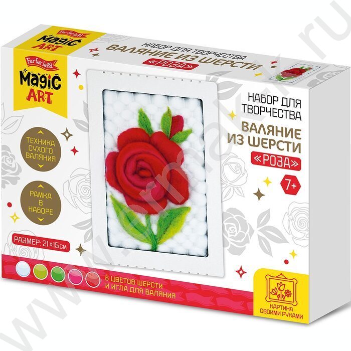 Набор д/творчества Валяние шерсти "Роза" (с рамкой) | Фото 1