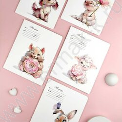 Тетрадь  12л клетка "Акварельные зверушки" /выборочный  УФ-лак/ ассорти NEW | Фото 6