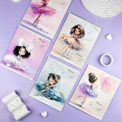 Тетрадь  12л клетка "Балерины" /выборочный  УФ-лак/ ассорти NEW | Фото 6