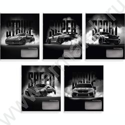 Тетрадь  12л клетка "Форсаж" /выборочный  УФ-лак/ ассорти NEW | Фото 1