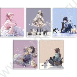 Тетрадь  48л клетка "Романтика" /выб.ТВИН-лак/ ассорти NEW | Фото 1