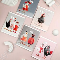 Тетрадь  48л клетка "Стильные курочки" /выборочный  УФ-лак/ ассорти NEW | Фото 6