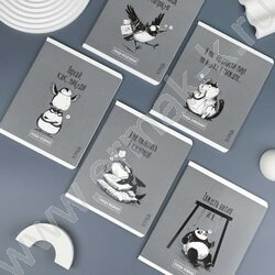 Тетрадь  48л клетка "Панда-вайб" /выборочный  УФ-лак/ ассорти NEW | Фото 6