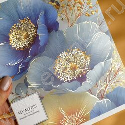 Тетрадь  48л клетка "Цветы" /тиснение фольгой/ ассорти NEW | Фото 7