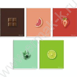 Тетрадь  48л клетка "Вкусные цвета" /конгрев + выборочный ТВИН УФ-лак/ ассорти NEW | Фото 1