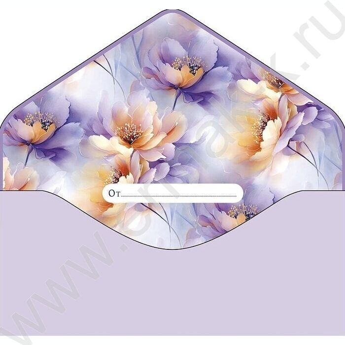 Конверт д/денег  83*167мм  "Цветок" | Фото 2