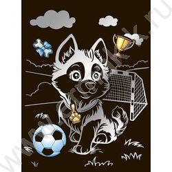 Набор д/творчества Гравюра серебро Хаски-футболист NEW | Фото 3