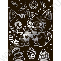 Набор д/творчества Гравюра серебро Чаепитие котят NEW | Фото 3