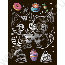 Набор д/творчества Гравюра серебро Чаепитие котят NEW | Фото 4