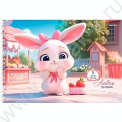 Альбом д/рисования-спираль 20л "Зайчик с бантиками" NEW | Фото 1