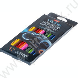 Карандаши  12цв Tronix /трехгранные /карт. короб с европодвесом NEW | Фото 2