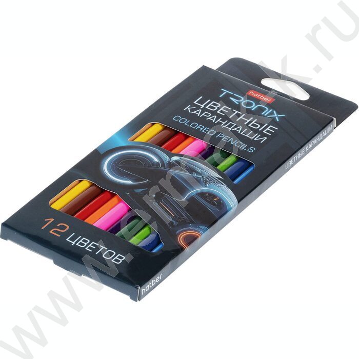 Карандаши  12цв Tronix /трехгранные /карт. короб с европодвесом NEW | Фото 2