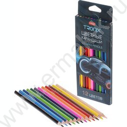 Карандаши  12цв Tronix /трехгранные /карт. короб с европодвесом NEW | Фото 3