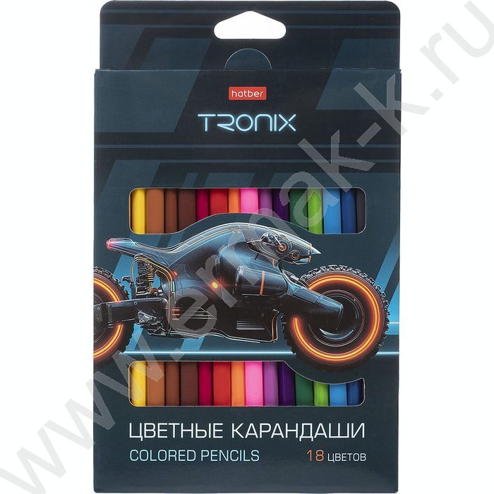 Карандаши  18цв Tronix /трехгранные /карт. короб с европодвесом NEW | Фото 1