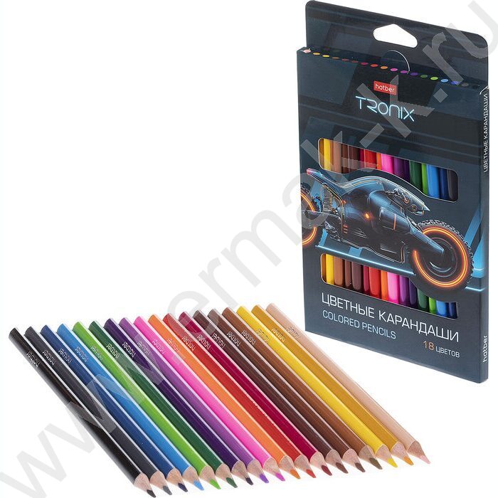 Карандаши  18цв Tronix /трехгранные /карт. короб с европодвесом NEW | Фото 3