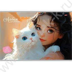 Альбом д/рисования 32л "Девочка и зверушка" ассорти NEW | Фото 4